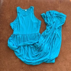 Tank Racer Back Maxi, Blue, Women's Small